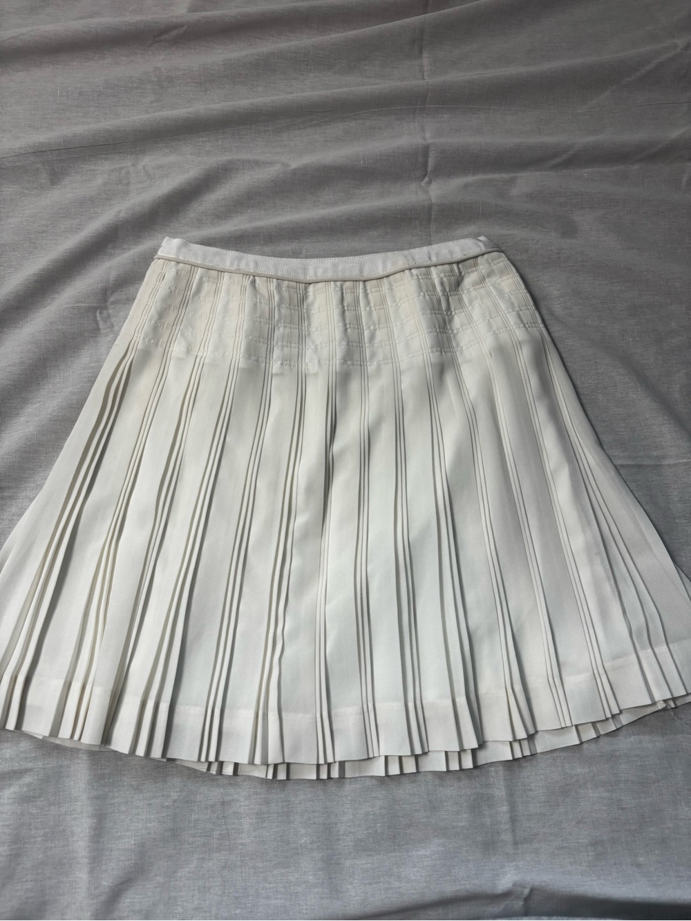 J. Crew Ivory Pleated Circle Skirt